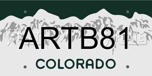 ARTB81 Colorado License Plate