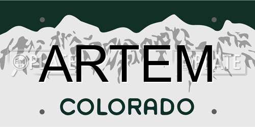 ARTEM Colorado License Plate
