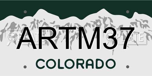 ARTM37 Colorado License Plate