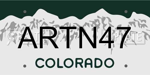 ARTN47 Colorado License Plate