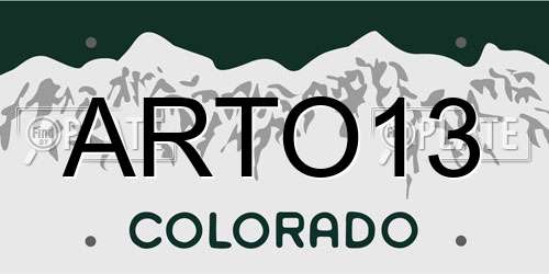 ARTO13 Colorado License Plate