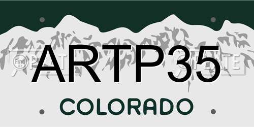 ARTP35 Colorado License Plate