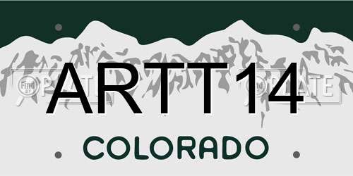 ARTT14 Colorado License Plate