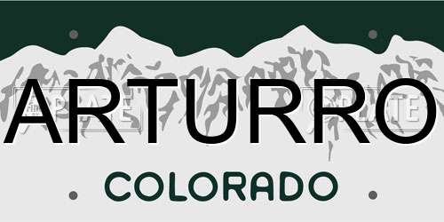 ARTURRO Colorado License Plate