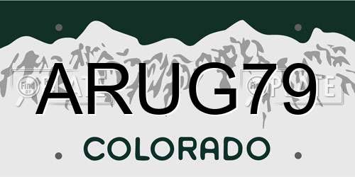 ARUG79 Colorado License Plate