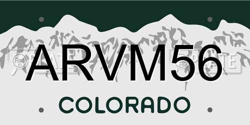 ARVM56 Colorado License Plate
