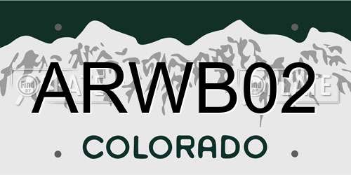 ARWB02 Colorado License Plate