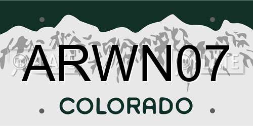 ARWN07 Colorado License Plate