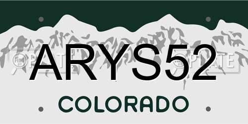 ARYS52 Colorado License Plate