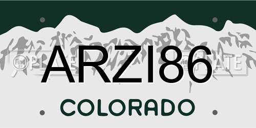 ARZI86 Colorado License Plate