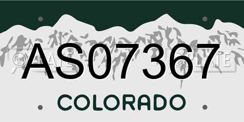 AS07367 Colorado License Plate