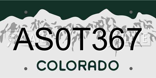 AS0T367 Colorado License Plate