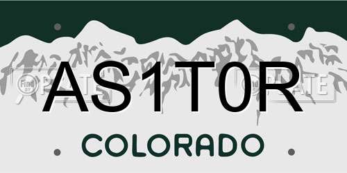 AS1T0R Colorado License Plate