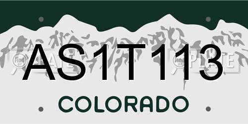 AS1T113 Colorado License Plate