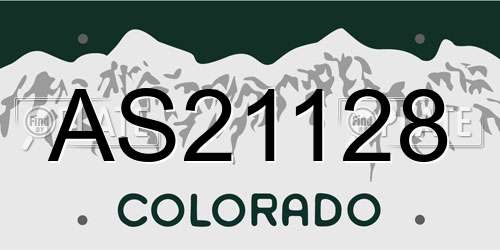 AS21128 Colorado License Plate