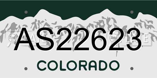 AS22623 Colorado License Plate