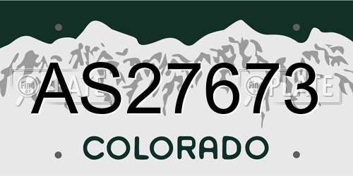 AS27673 Colorado License Plate