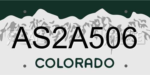 AS2A506 Colorado License Plate