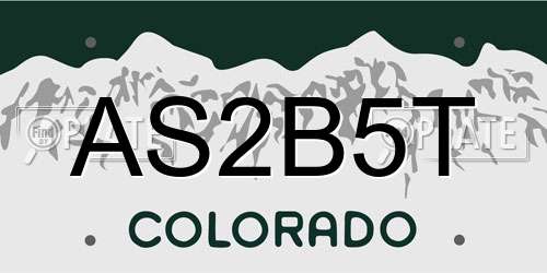 AS2B5T Colorado License Plate