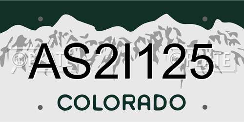 AS2I125 Colorado License Plate