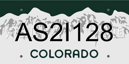 AS2I128 Colorado License Plate
