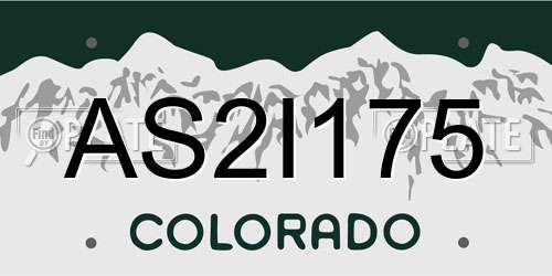 AS2I175 Colorado License Plate