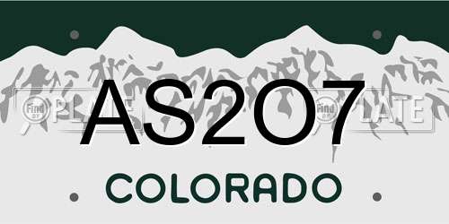 AS2O7 Colorado License Plate