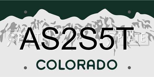 AS2S5T Colorado License Plate