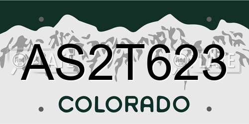 AS2T623 Colorado License Plate