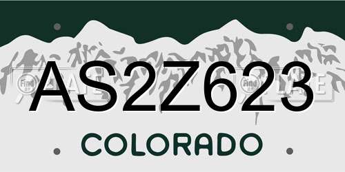 AS2Z623 Colorado License Plate