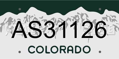 AS31126 Colorado License Plate