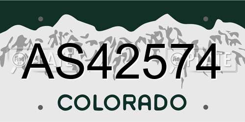 AS42574 Colorado License Plate
