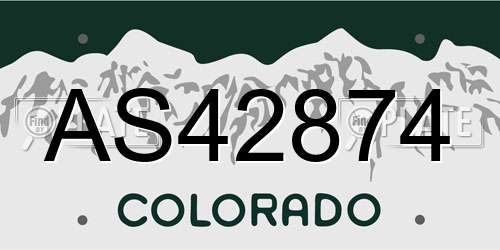AS42874 Colorado License Plate