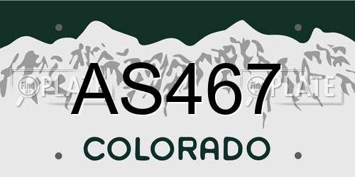 AS467 Colorado License Plate