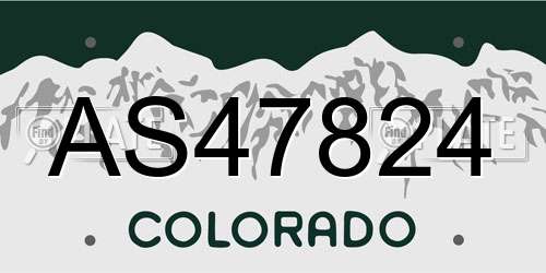 AS47824 Colorado License Plate