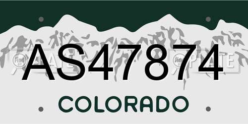 AS47874 Colorado License Plate