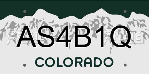 AS4B1Q Colorado License Plate