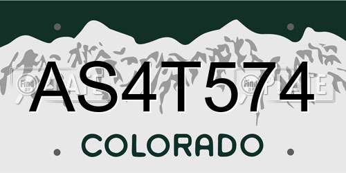 AS4T574 Colorado License Plate