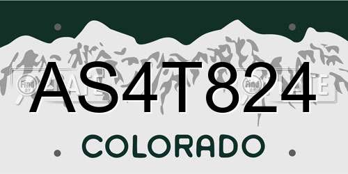 AS4T824 Colorado License Plate