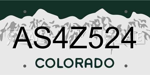 AS4Z524 Colorado License Plate