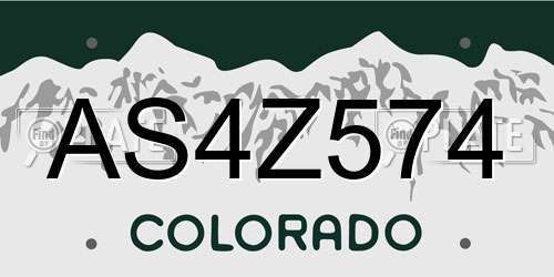 AS4Z574 Colorado License Plate