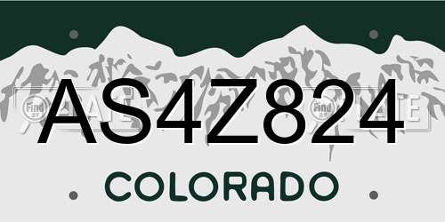 AS4Z824 Colorado License Plate