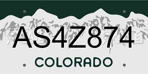 AS4Z874 Colorado License Plate