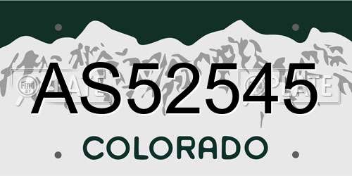 AS52545 Colorado License Plate