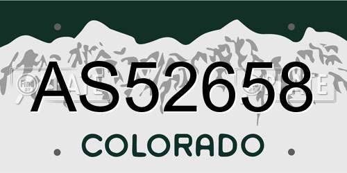 AS52658 Colorado License Plate
