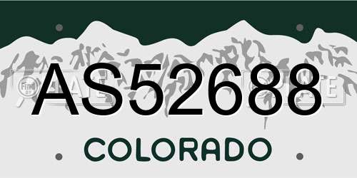 AS52688 Colorado License Plate