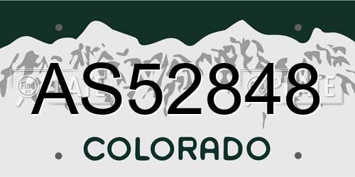 AS52848 Colorado License Plate