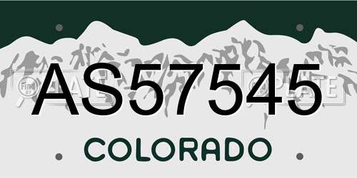 AS57545 Colorado License Plate