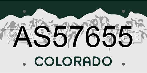 AS57655 Colorado License Plate