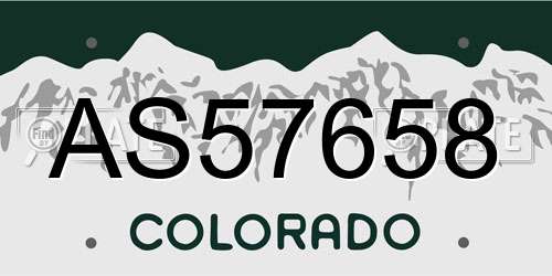 AS57658 Colorado License Plate